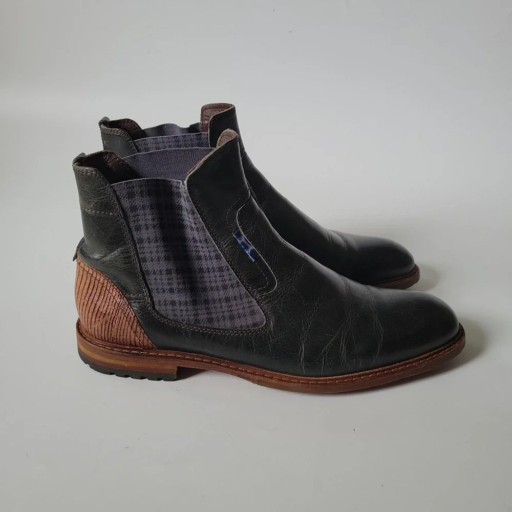 Floris Van Bommel Chelsea Boots 8.5H Genuine Leather Academia Casual Chic Preppy